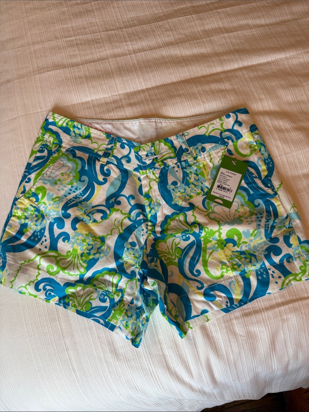Lilly Pulitzer Blue, Green & White Printed Bermuda Shorts